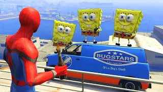 GTA 5 Crazy / Funny Ragdolls SPIDERMAN Vs SPONGEBOB (Euphoria Physics, Funny Moments) Jumps/Fails