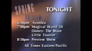 The Disney Channel Spring Preview schedule promos 1992