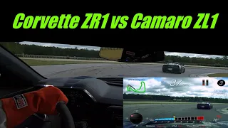 Corvette ZR1 on Track with Camaro ZL1 LT5 vs LT4 HORSEPOWER