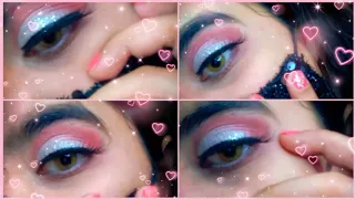 White Shimmery Cut Crease Eye Makeup🕊️🌼|| step by step|| Dazzling Khizra 💕