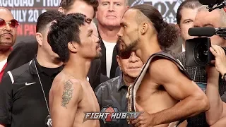 MANNY PACQUIAO & KEITH THURMAN HAVE INTENSE WEIGH IN FACE OFF! - FULL PACQUIAO VS THURMAN WEIGH IN