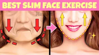 10mins Face Lift Exercise To Lose Face Fat at Home🔥 Get Rid Of Double Chin, Sagging Jowls