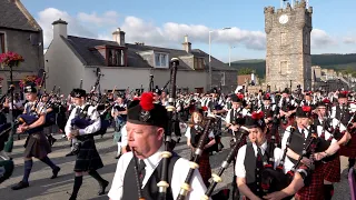Almost 300 pipers and drummers join Beating Retreat display after the 2019 Dufftown Highland Games