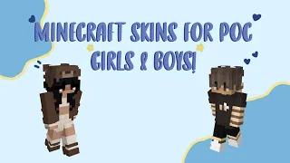 aesthetic minecraft skins for POC boys and girls. 🌷