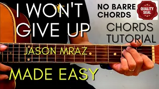 Jason Mraz - I Won't Give Up Chords (Guitar Tutorial) for Acoustic Cover