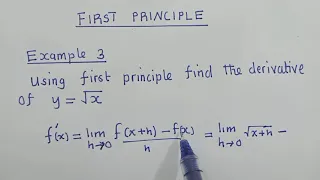 Derivative by First principle - Example 3