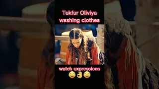 tekfur Oliviya washing clothes 🤓😂 yeh din bhi aany thy 😂😂 #kurulusosman #viral #shorts #trending