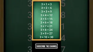 3x1=3 Multiplication,Table of Three 2 #youtubeshorts #short #trending #viral #viralshorts