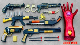 Iron Man action series guns & equipment, ironman gauntlet, realistic ak47 ar gun, m1014 shot guns