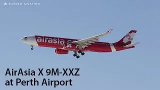 AirAsia X (9M-XXZ) approaching RW24 and departing RW21 at Perth Airport.