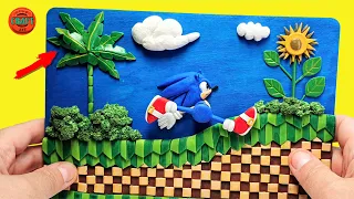 Making SONIC THE HEDGEHOG Game with Hand Spinner and Clay / Diorama