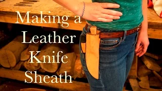 Making a Leather Knife Sheath / With Fire Steel