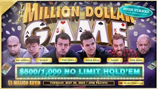 $1 MILLION BUYIN!! Tom Dwan, Doug Polk, Nik Airball, Wesley - MILLION DOLLAR GAME (PART 2)