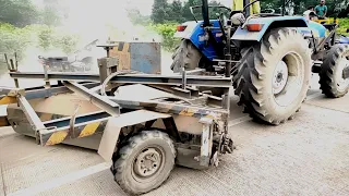 Road sweeper machine in tractor | road cleaning by hydraulic tractor machine ||