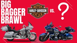 Big Bagger Brawl! The Harley Davidson Road Glide vs. The Kawasaki Vulcan Voyager!