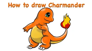 Let’s draw Charmander Pokémon step by step