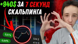 +940$ ЗА 7 СЕКУНД СКАЛЬПИНГА | Стратегия на пробой уровня | Трейдинг на бинанс | Торговля cscalp