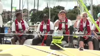 Clipper Race fleet at the start of the Rolex Sydey Hobart Race in Sydney, Australia