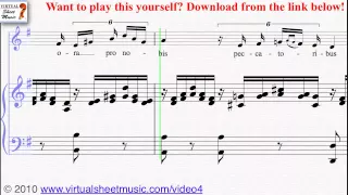 Schubert's Ave Maria piano and vocal sheet music - Video Score