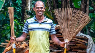 Making Besom by Hand | Broom Factory Besom Making from Coconut Eakles