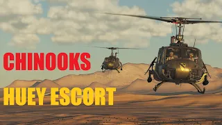 UH-1H HUEY escorts CH-47 CHINOOKS | DCS World