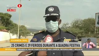 Cuanza-Sul  - 25 crimes e 29 feridos durante a quadra festiva