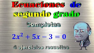 Ecuaciones de SEGUNDO GRADO COMPLETAS ✅ Fórmula General - Bhaskara ✏️ #quidimat #ecuaciones | 4K |