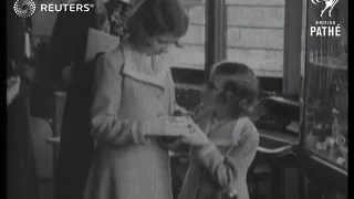 ROYAL: Princess Elizabeth and Princess Margaret visit exhibition at their former home (1939)