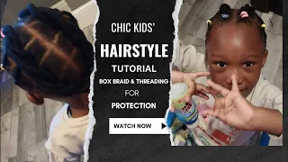 " Simple Kids' Hairstyles with Brazilian Wool: Box Braids and Threading for Ultimate Protection!