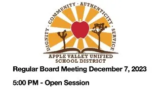 AVUSD Regular Board Meeting December 7, 2023