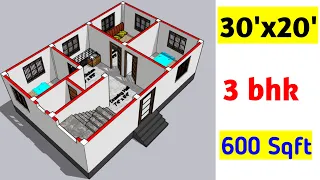 30x20 house design || 30x20 house plan || 30x20 ghar ka naksha||600 Sqft