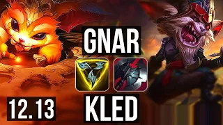 GNAR vs KLED (TOP) | 7/2/13, 500+ games, 1.0M mastery | EUW Master | 12.13