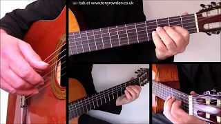 Get Back + slow demo - Beatles fingerstyle guitar solo - link to TAB in description