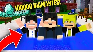 ULTIMO A SAIR DA PISCINA GANHA 100000 DIAMANTES no MINECRAFT!!!!