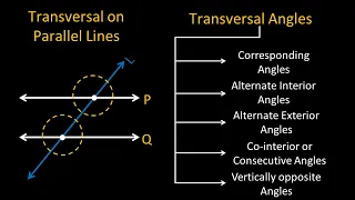 Transversal on Parallel lines | Transversal Angles
