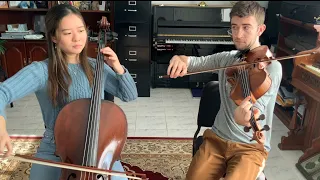 Viola vs Cello: Bach E♭ Courante (duet)