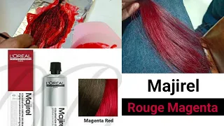 Majirel Rouge Magenta Hair Color Without Prilightning ||Salonfact