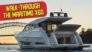 UNREAL Maritimo X60 Yacht Walkthrough! Colony Marine @The 2019 Cedar Point Boat Show!