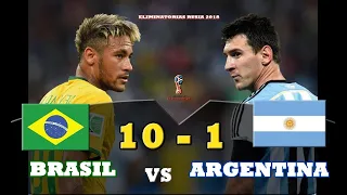 Brasil 10 vs Argentina 1 - Amistoso Internacional - "SIN MESSI NO SOMOS NADA" - Parodia / Highlight