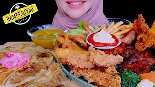 JUMBO MURTABAK + WESTERN FOOD PLATTER | Eating Sounds