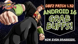 DBFZ Android 16 Grab Buffs, Old 16 vs. New 16 comparison! (Patch 1.32)