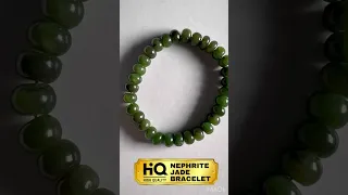 Nephrite Jade Bracelet and Dark Green Tea Burmese Jade with Barrel