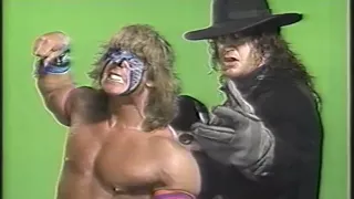 Ultimate Warrior and Undertaker w/ Paul Bearer promo - WWF - June 1992