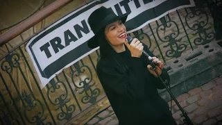 Jessie J busking in Camden Stables Market