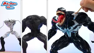 Tutorial VENOM mi mejor escultura de plastilina Spider-man 2.  Sculpting Venom in Clay. DibujAme Un