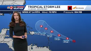 Tropical Storm Lee may approach the southeastern US as Category 4 hurricane