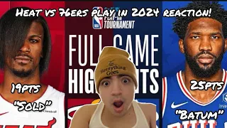 BATUM! Miami Heat vs Philadelphia 76ers - Full Game Highlights | April 17, 2024 NBA Play-in REACTION