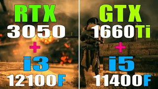 RTX 3050 + INTEL i3 12100F vs GTX 1660Ti + INTEL i5 11400F || PC GAMES TEST ||