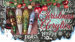 XXL STILETTO ACRYLIC NAILS | CHRISTMAS NAIL ART | 3D Nail Art