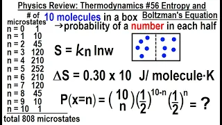 Physics Review: Thermodynamics #56 Entropy and Boltzman's Eqn